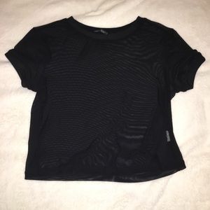 Sheer black crop top